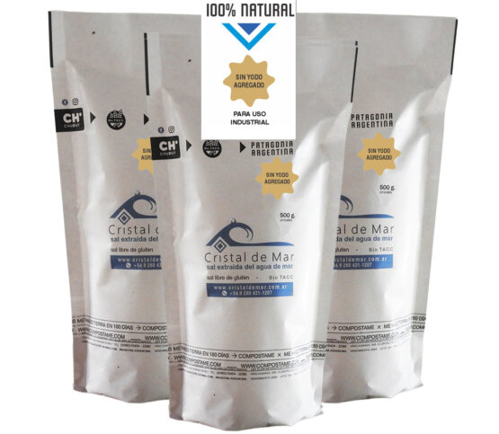 SOBRE RECARGABLE EN CRISTALES X 500 G POR 3 UNIDADES 100% NATURAL CON ENVíO INCLUIDO